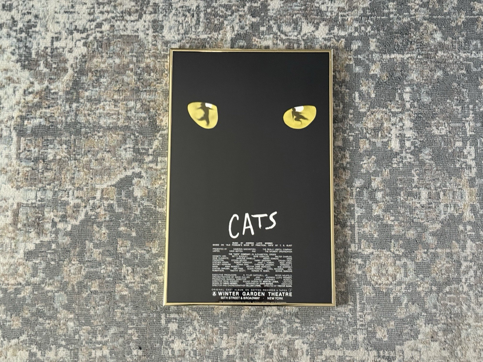 Vintage 1981 “CATS” Musical @ Winter Garden Theater New York Framed Poster