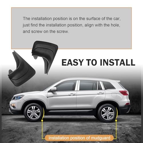 2PCS Car Mud Flaps, Scratch-Resistant & Impact-Resistant PVC Splash Guards,
