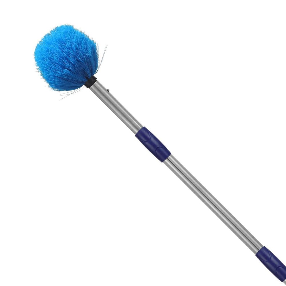 Cobweb Duster with Pole, 4ft Stainless Steel Pole Cobweb Brush with Medium-St...