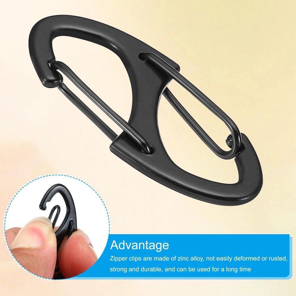 9Pcs Zipper Clip Theft Deterrent, Double Opening Lock Zipper Pull Replacement...