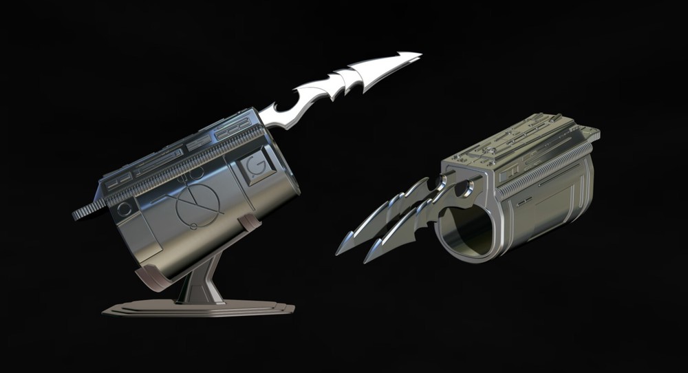 Predator Gauntlet Forearm Right, two versions - File STL-OBJ for 3D printing -