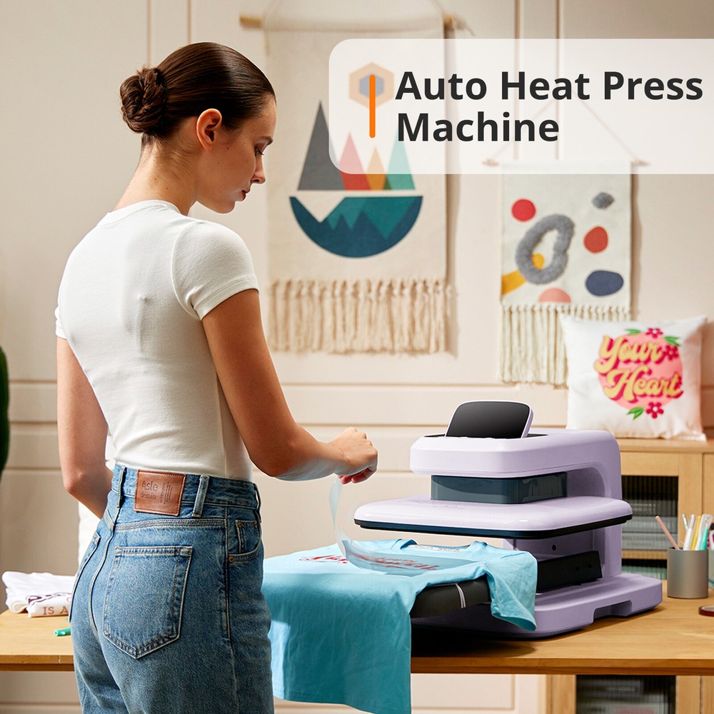 HTVRONT 15x15 Automatic Heat Press Machine 2+Heat Press Tool & Material Kit