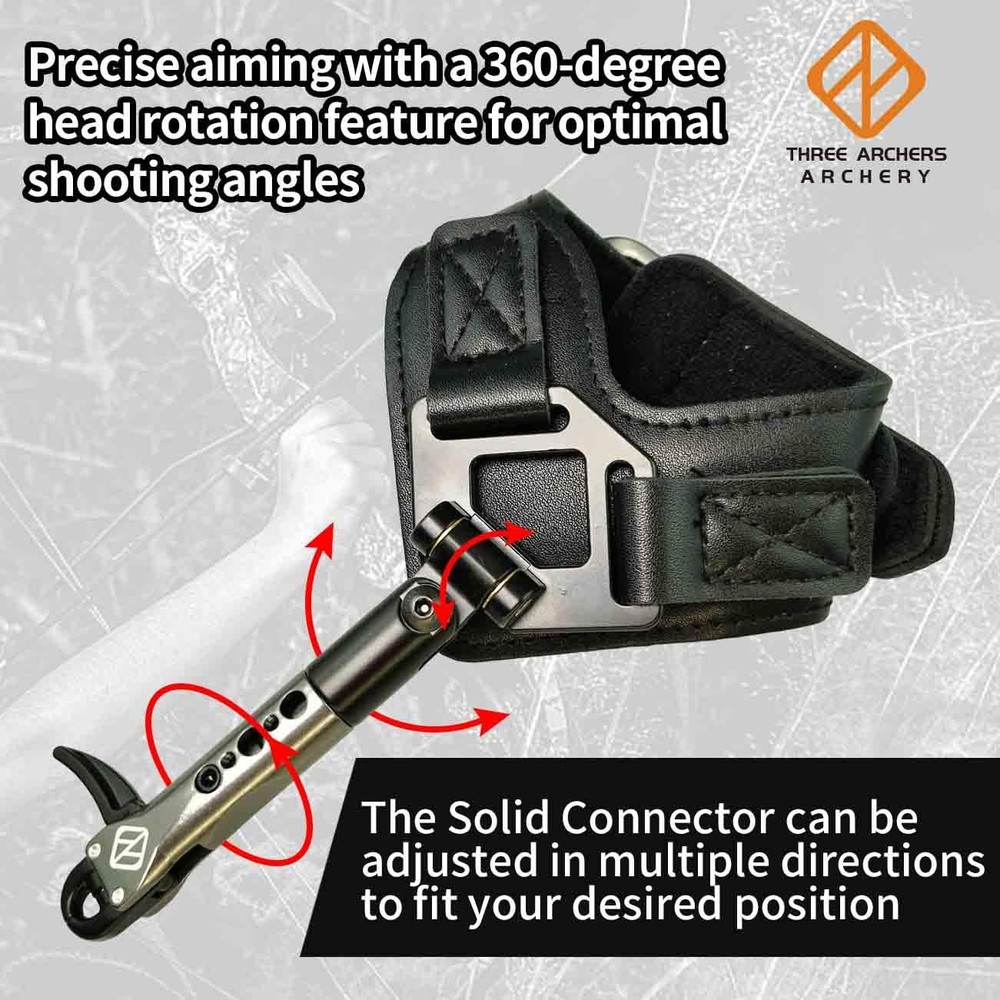 Compound Bow Release Sensitive Trigger Jaws Release with Leather Buckle Strap...