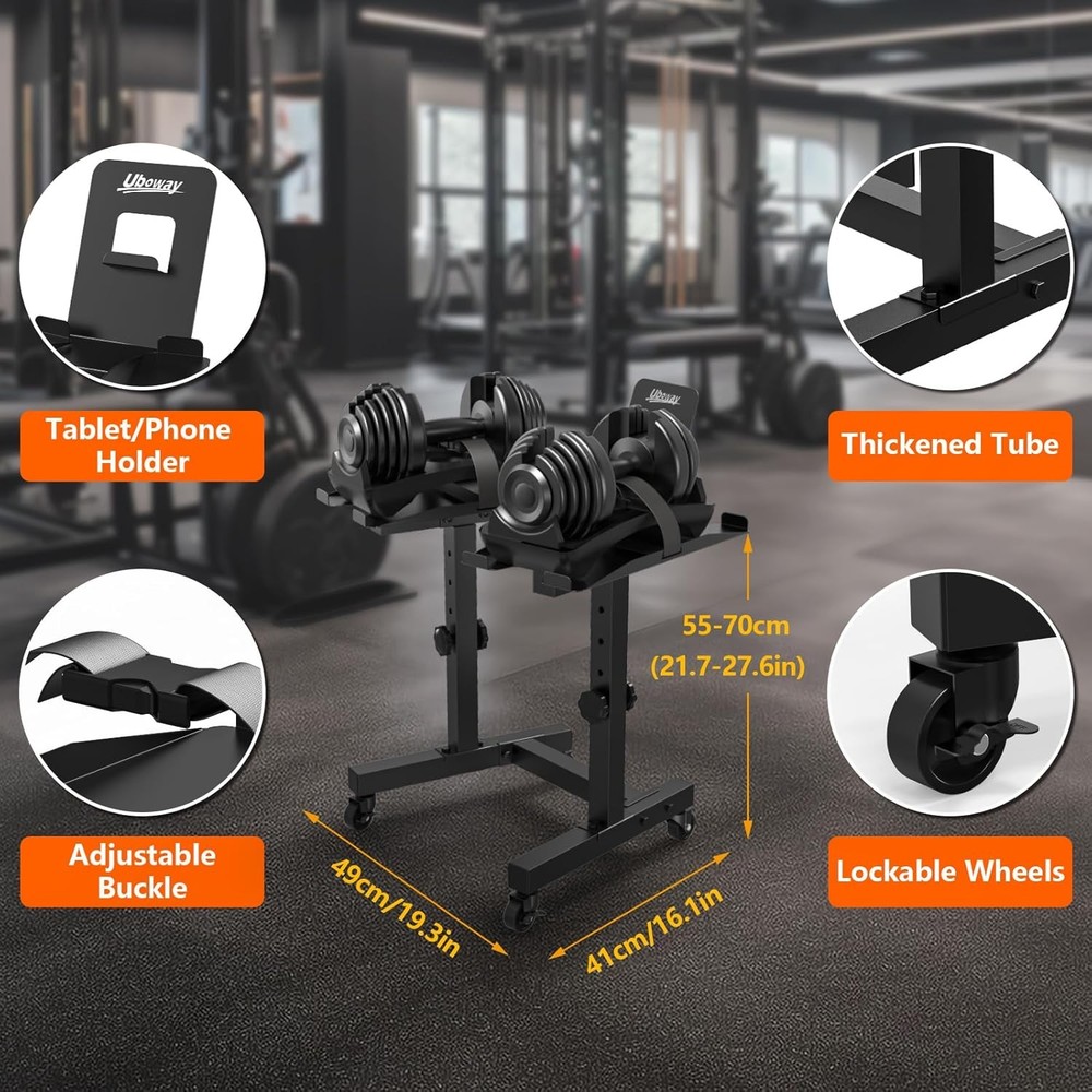 Adjustable Double Dumbbell Rack Stand For SelectTech 552/1090 Dumbbell Holder US
