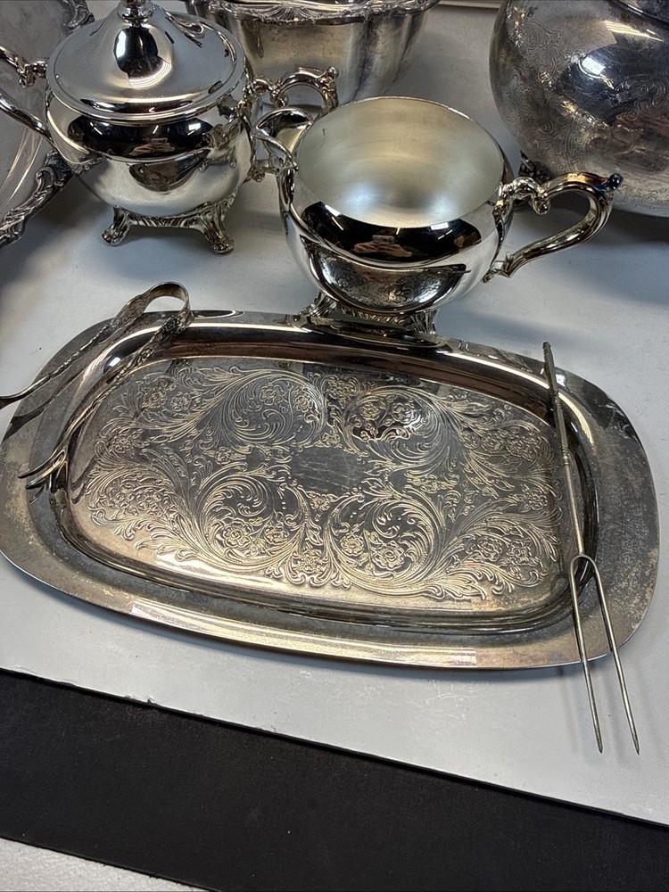 10 Piece Ascot Sheffield Design By Community Silver Plate Pitcher Tea Coffee Set