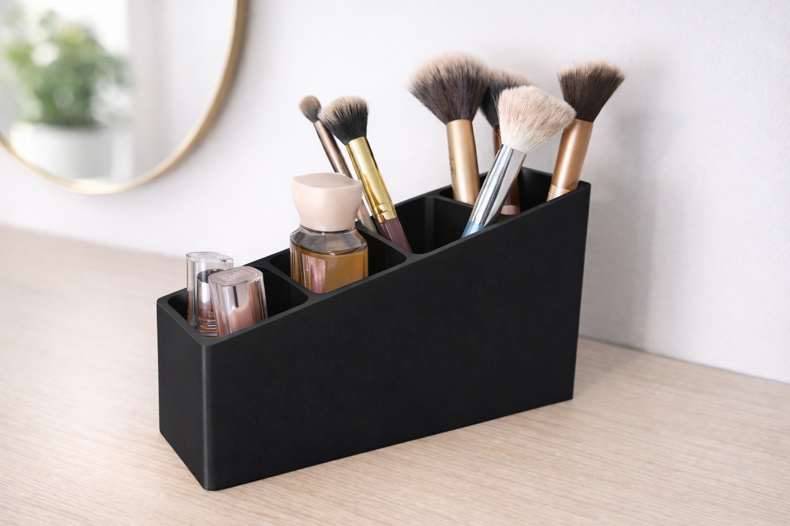 Remote Control Holder TV Remote Desktop Organizer 4 Compartments 3D PRINTED