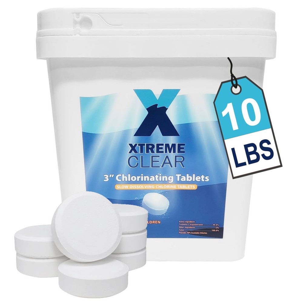 3" Inch Stabilized Chlorine Tablets - Swimming Pools (10 LBS) Dissolving Tablets