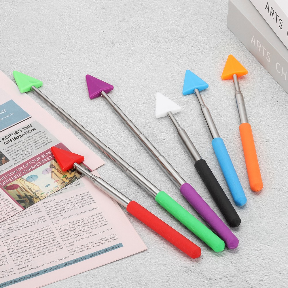 Telescopic Teachers Pointer, 2 Pcs Arrow Teacher Pointer Stick 27 Inch, Red