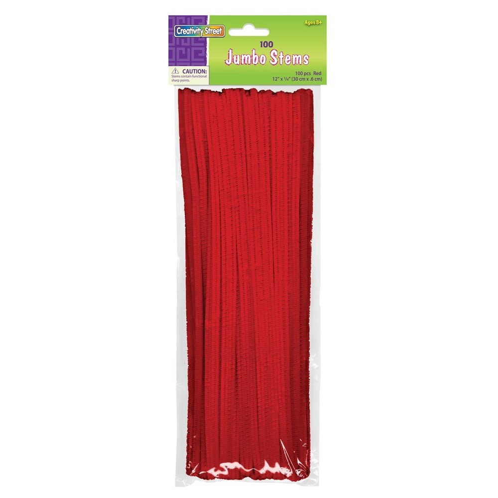 Creativity Street Jumbo Stems 100-Count Package Red