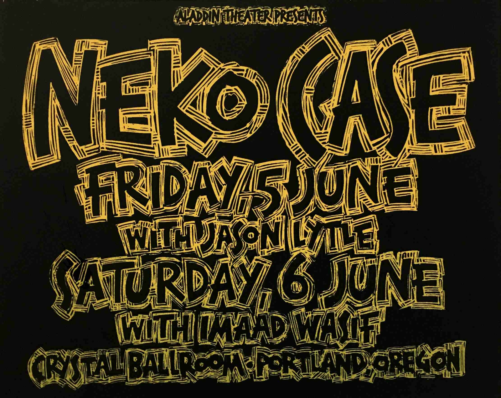 Neko Case Poster Jason Lytle Crystal Ballroom 2009 Hand-Signed by Gary Houston