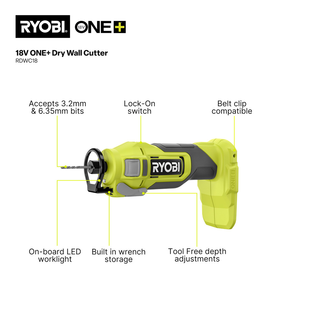 Ryobi 18V ONE+ Dry Wall Cutter - Tool Only