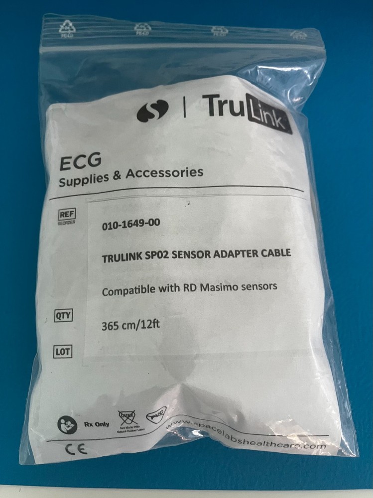 Spacelabs 010-1649-00 Masimo RD SPO2 Sensor adapter cable, 12 ft,
