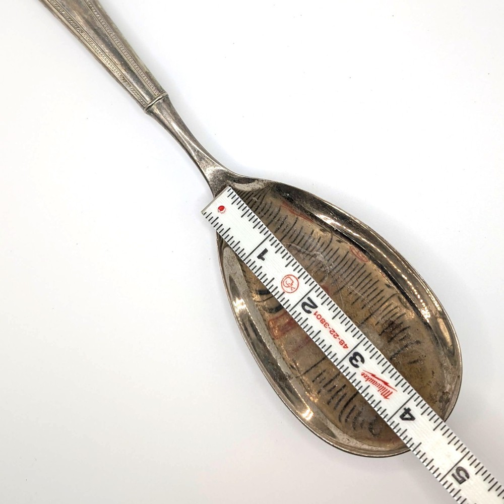 Towle Silver Salad Serving Spoon Beaded Antique Pattern 1977