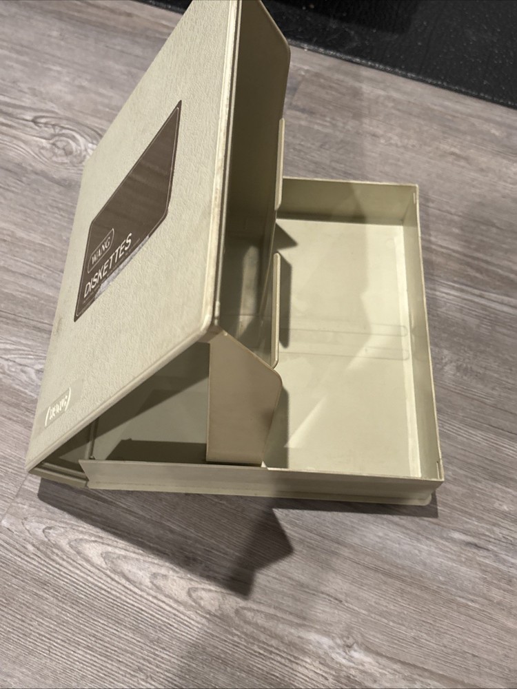 Vintage WANG 8” Floppy Disk Case Holder Beige