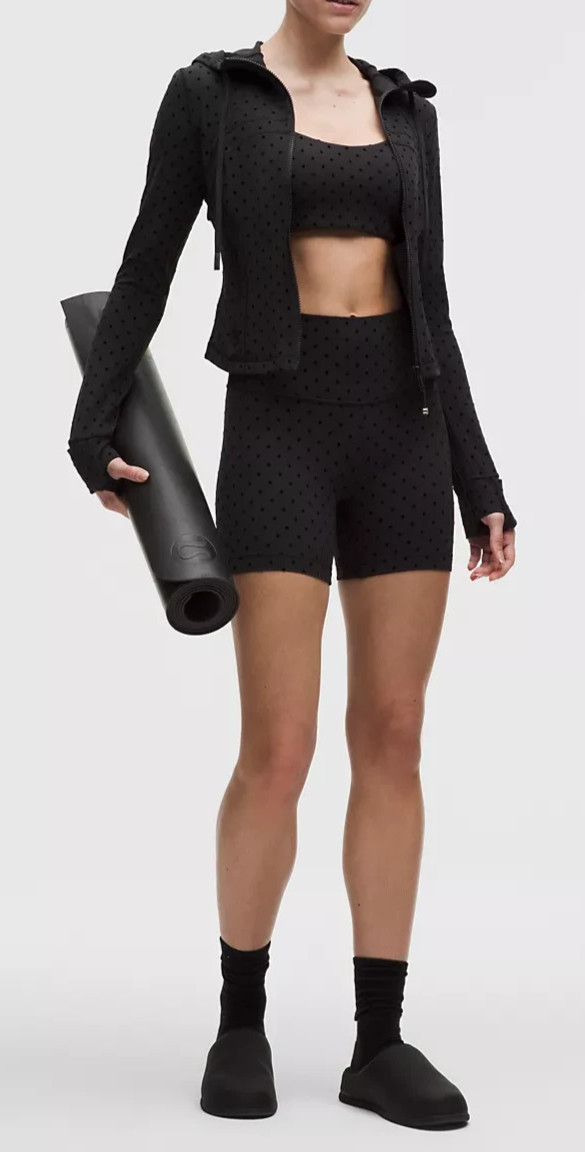 LULULEMON ALIGN SHORT 6"~POLKA DOT FLOCKED BLACK~0~2~4~6~8~10~12~NWT