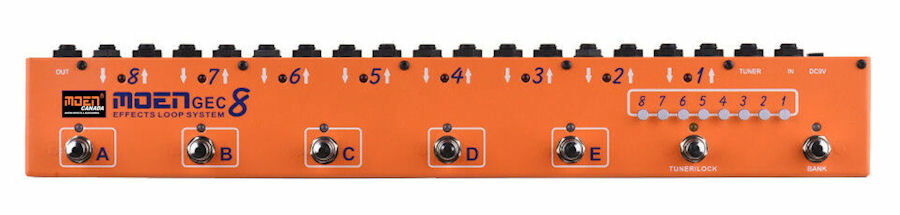 MOEN-GEC8 Orange Effect-Pedal-Commander-Effects-Loop-System-8-Loops-10 Presets