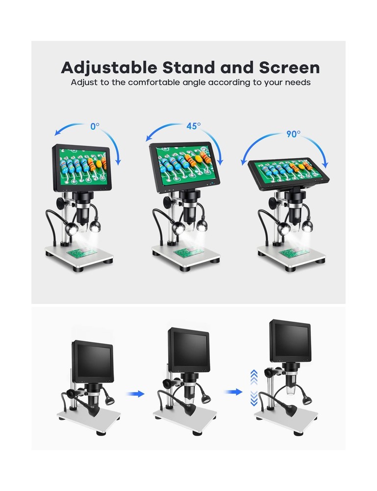 7" LCD Digital Microscope 1200X,Leipan 12MP Coin Microscope with Screen for A...