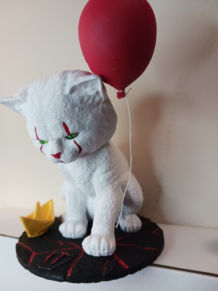 Pennywise Horror Kitty Statue 3D Printed Hand Painted