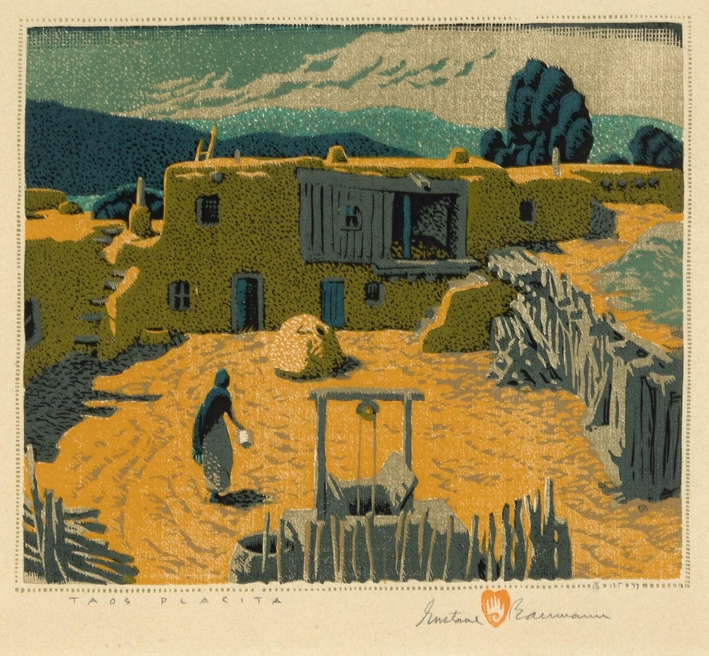 Taos Placita By Gustave Baumann - Quality Matte Print - FRAME ME