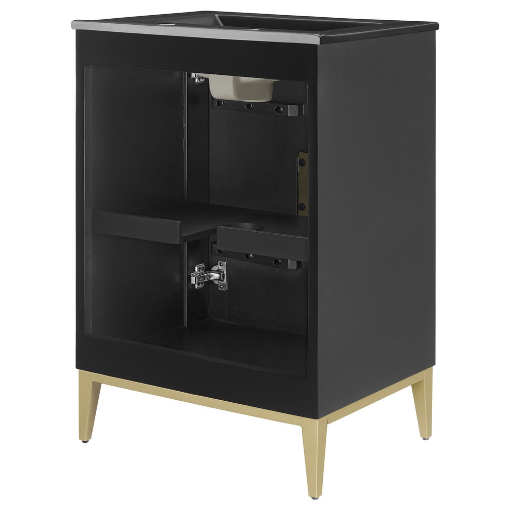 Beau Bathroom Vanity with Basin in Black Black