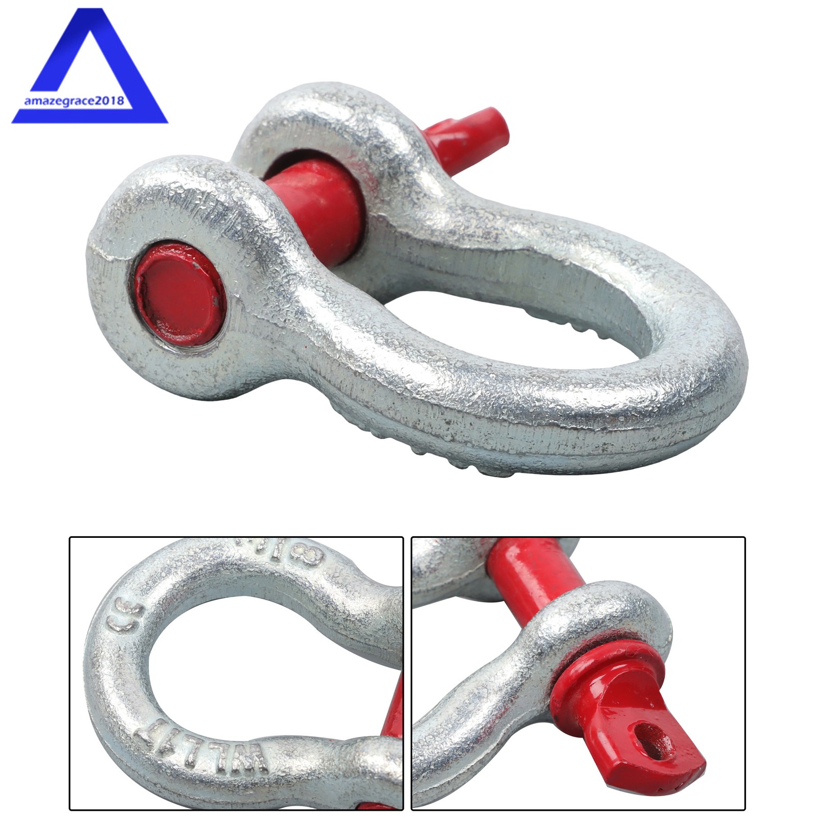 10 Pcs 3/8'' D Ring Anchor Shackles Galvanized Screw Pin Clevis Shackle WLL 1T