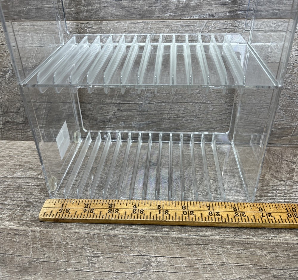 Vintage 1993 Stackable Clear Plastic CD Organizer 30 Disk Case Holder Rack Tray