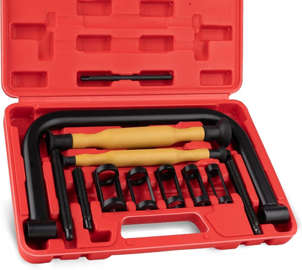 Valve Spring Compressor Set, 12PCS Clamp Removal Tool with...