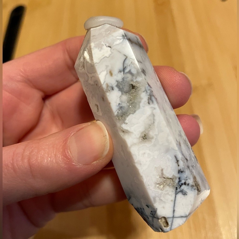 Druzy Dendritic White Agate Tower #2