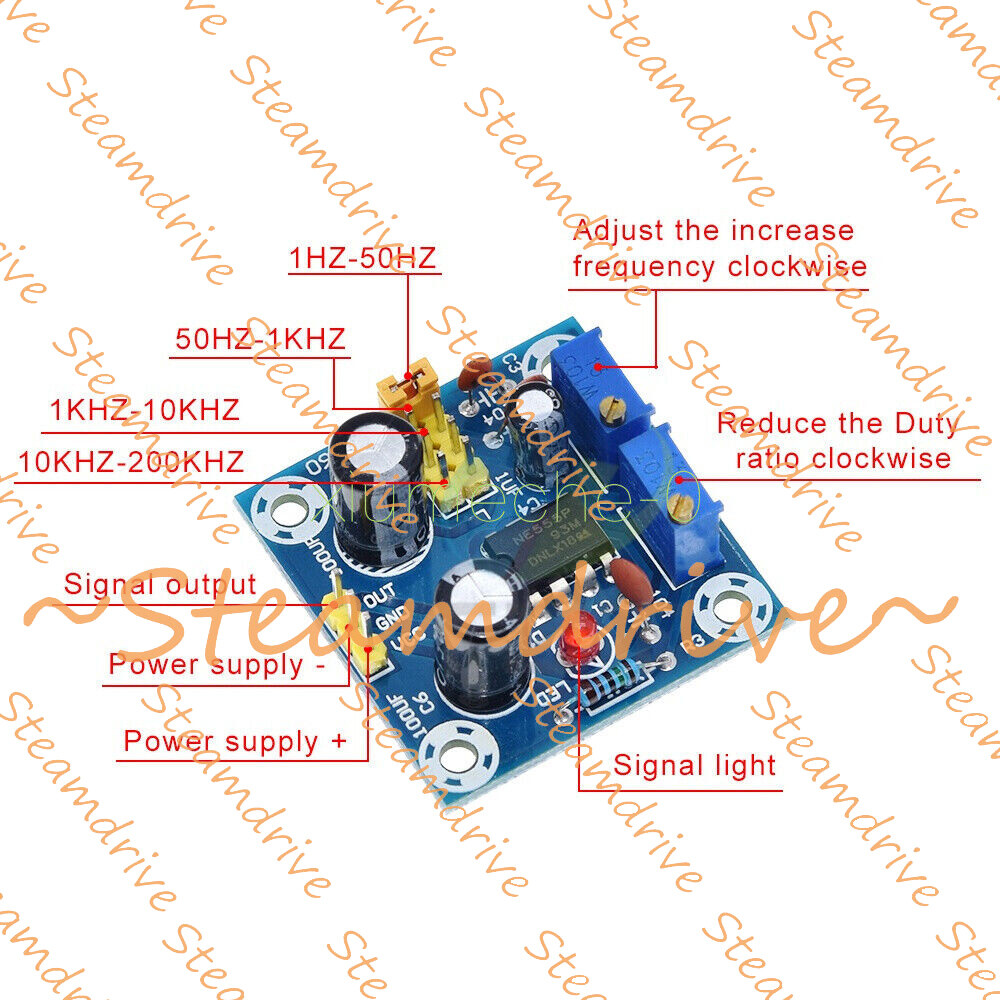 NE555 Duty Cycle and Frequency Adjustable Square Wave Module Board DIY Kit*