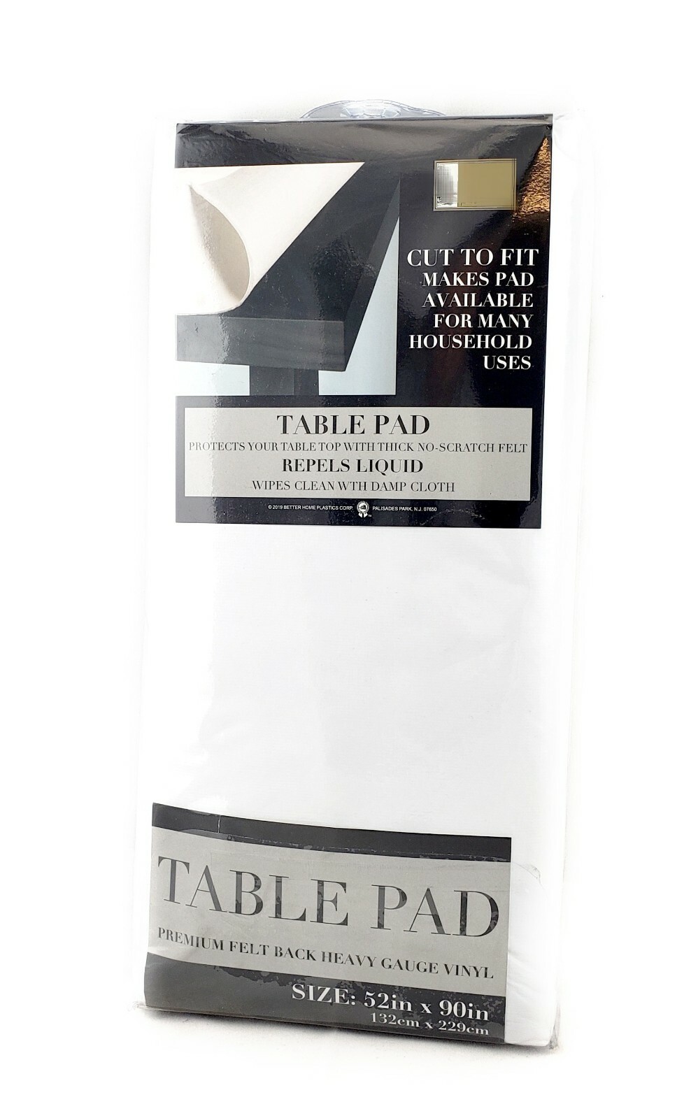 Dependable Felt Back Vinyl Table Pad Protector Size 52" x 90" Cut to Fit