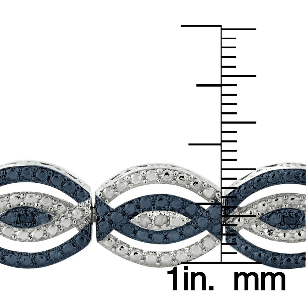 1/4 Ct Blue & White Diamond Intertwining Infinity Bracelet