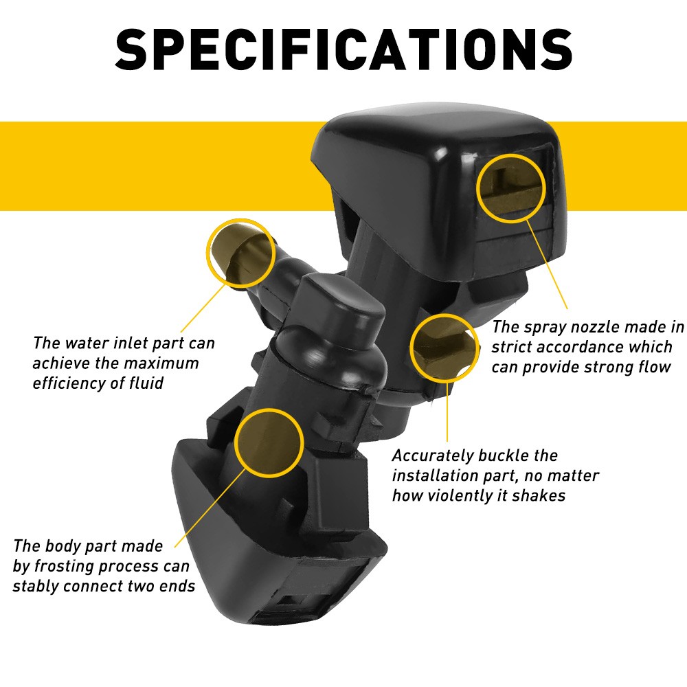 For Grand Jeep 2011-2017 Cherokee Windshield Wiper Water Washer Spray Nozzle Jet
