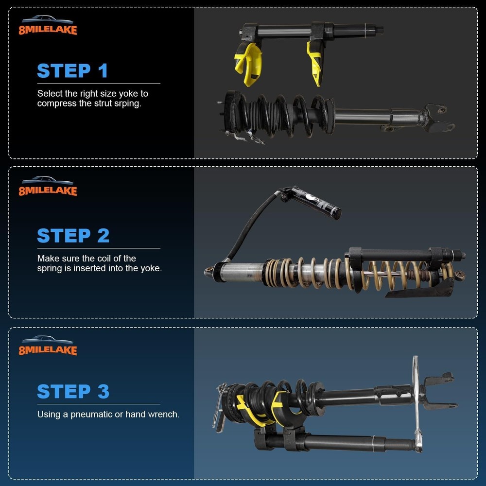 Macpherson Strut Spring Compressor Kit Interchangeable Fork Coil Extractor To...