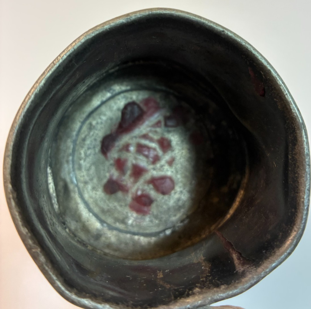 Vintage CHIQUITA GIRL BABY CUP Spanish Victorian Engraved Metal Silverplate READ