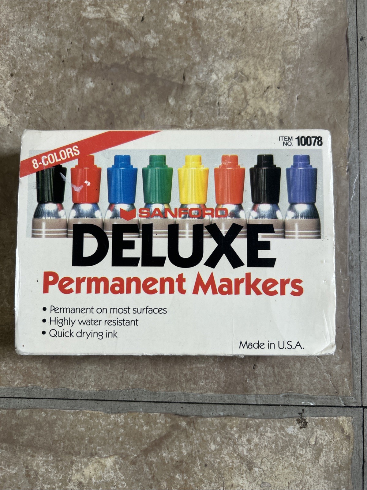Vintage Sanford Deluxe Permanent Markers 10078 - 8 Marker Package Smelly