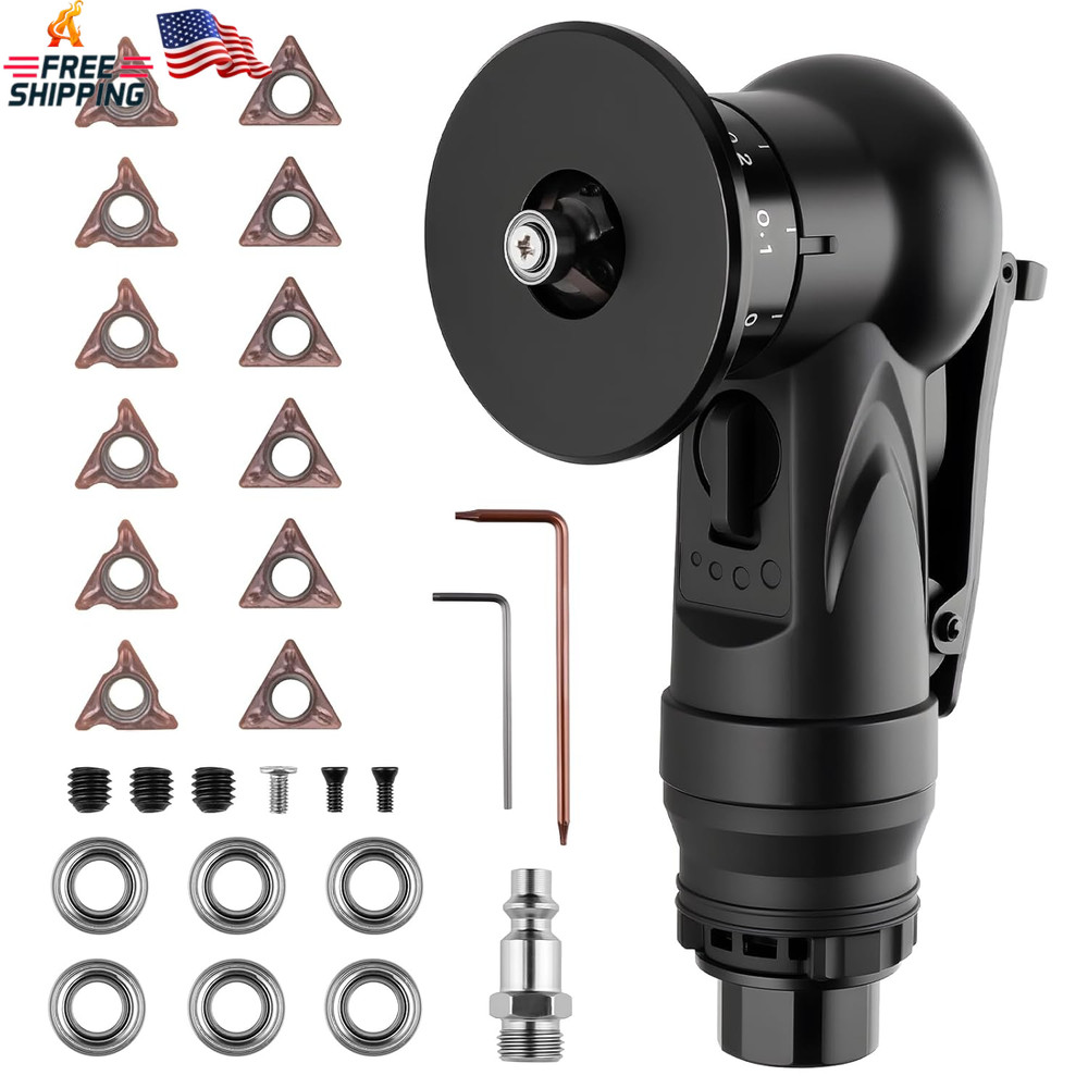 Beaiguna Pneumatic Chamfering Tool, Chamfer Tool with 6 C-Angle & 6 R-Angle Blad