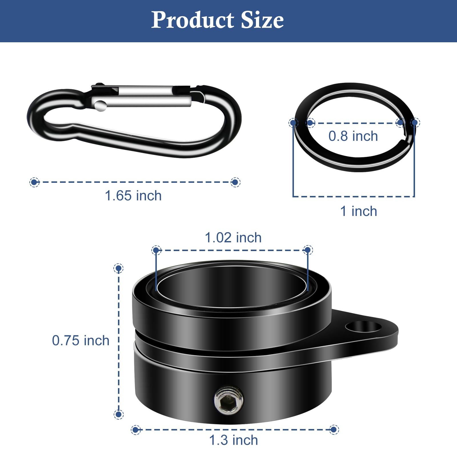 Flag Pole Rotating Rings for 3/4~1 Inch Diameter Flag Pole, Aluminum Alloy Flag