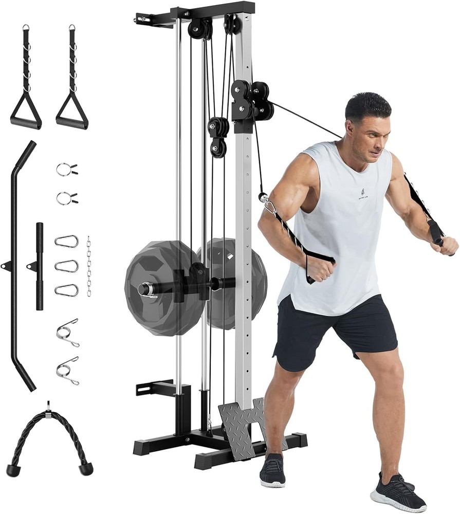 Wall Mount Cable Station LAT Pulldown Machines 19 Positions Dual Pulley System