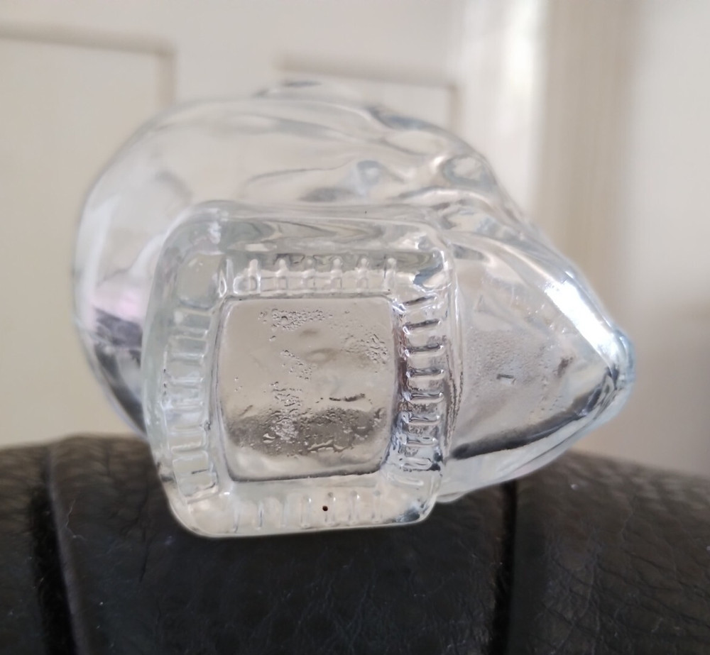 ALIEN HEAD SMALL EMPTY GLASS BOTTLE WITH SCREW ON LID