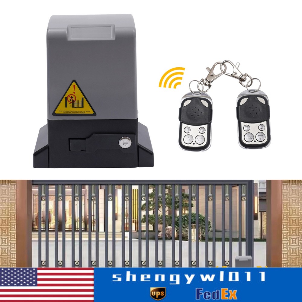 2700lbs Automatic Sliding Gate Opener Rack Driven with 2 Remotes & Complete Kit