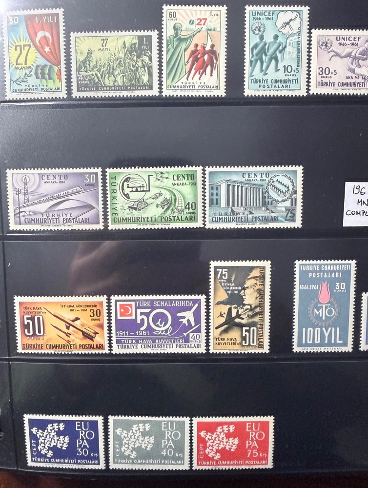 TURKEY 1961 COMPLETE YEAR SET MNH