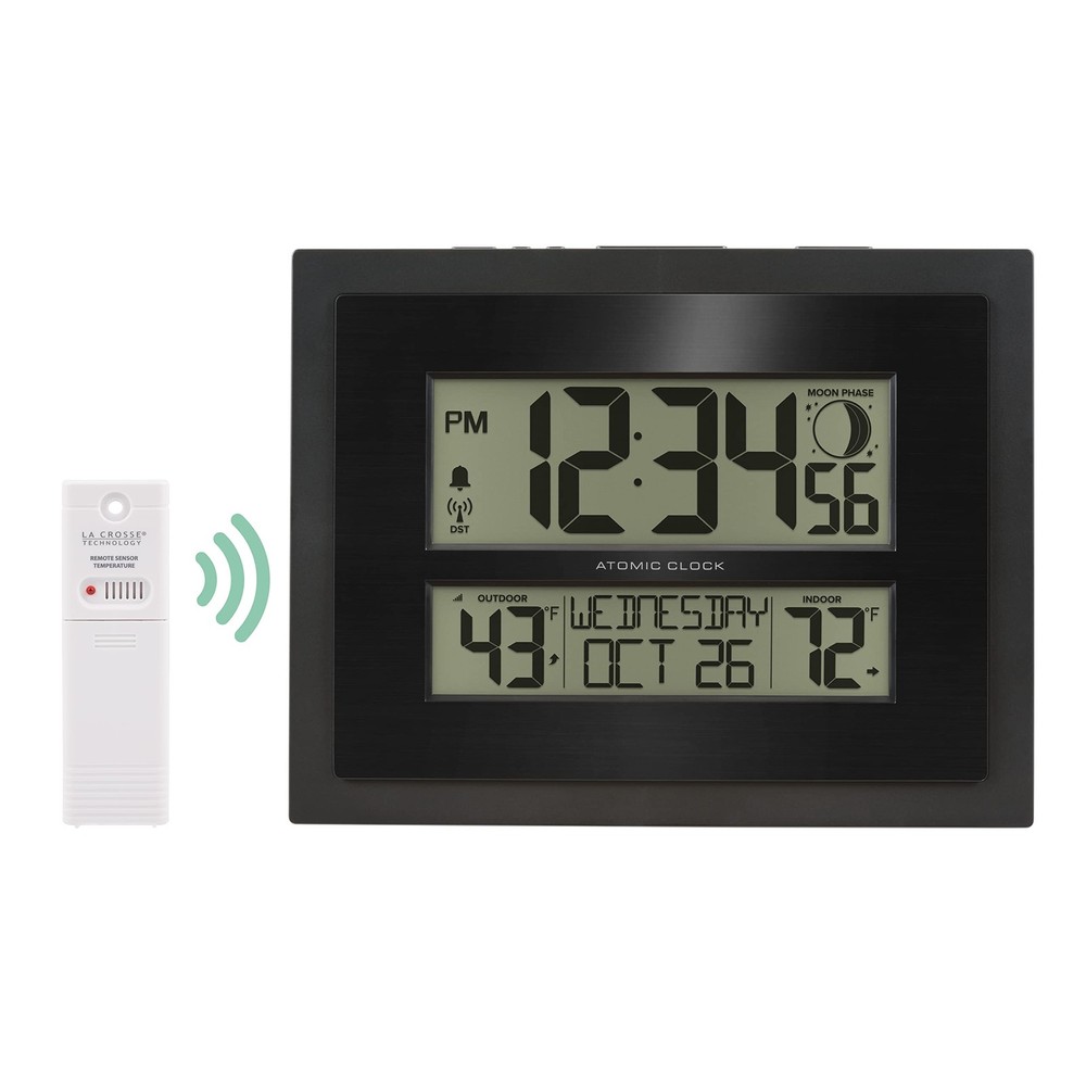 Digital Atomic Clock with Outdoor Temperature & Moon Phase Display