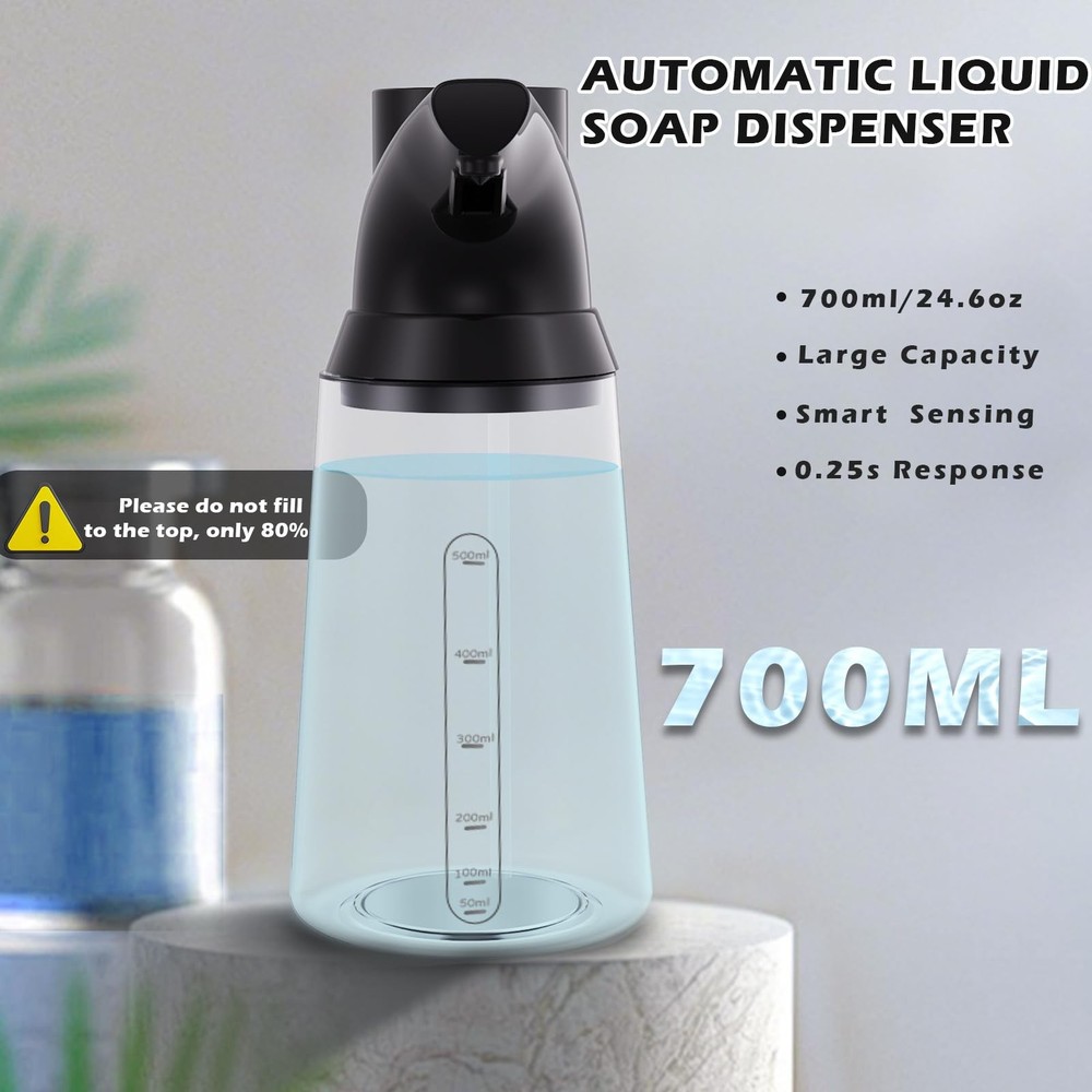 Summon The Elves Automatic Liquid Soap Dispenser Touchless,Black 4-Level Adju...