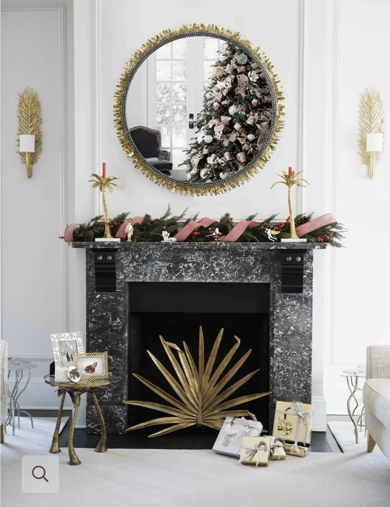 Michael Aram Gold Palm Leaf Fireplace Screen