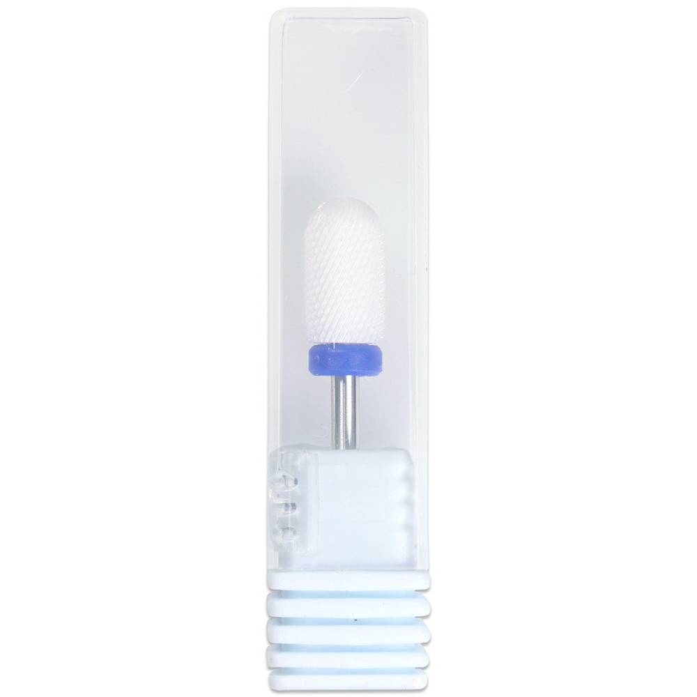 Professional Ceramic White Round Top Large Barrel Bit Nail Drill Medium Grit