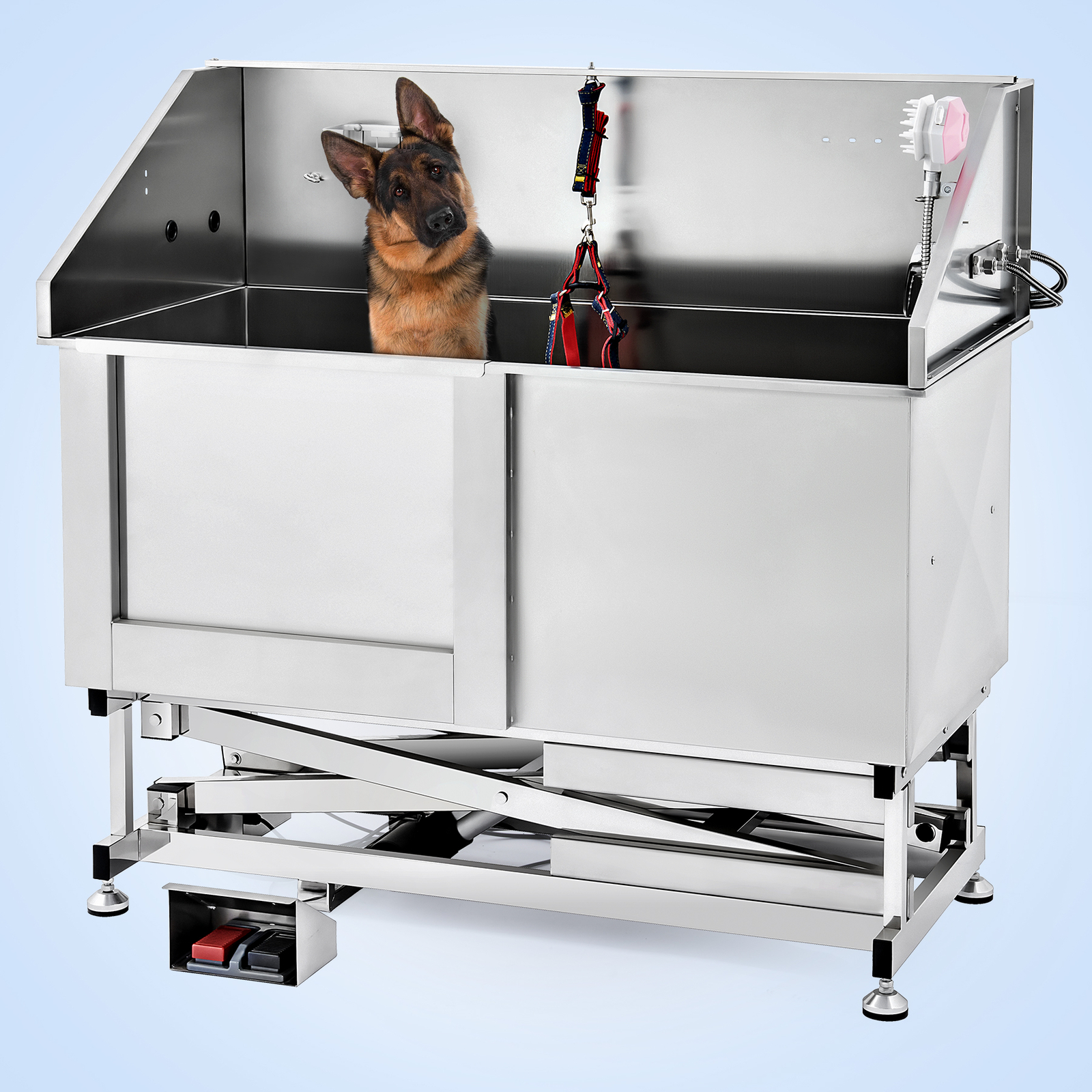 CO-Z 34'' 50" Stainless Steel Dog Grooming Bath Tub Grooming Tubs Dogs Pet Salon