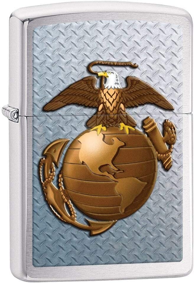Zippo Marines Brushed Chrome Lighter 28521