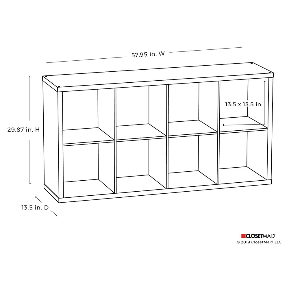 ClosetMaid Bookcase Open Back 8-Cube Storage Organizer, Graphite Gray (2 Pack)