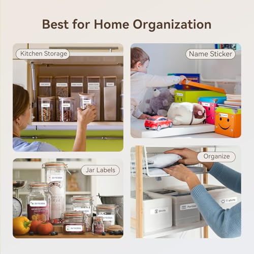 D110 Upgraded Version Mini Label Maker Machine with Tape, Portable Bluetooth