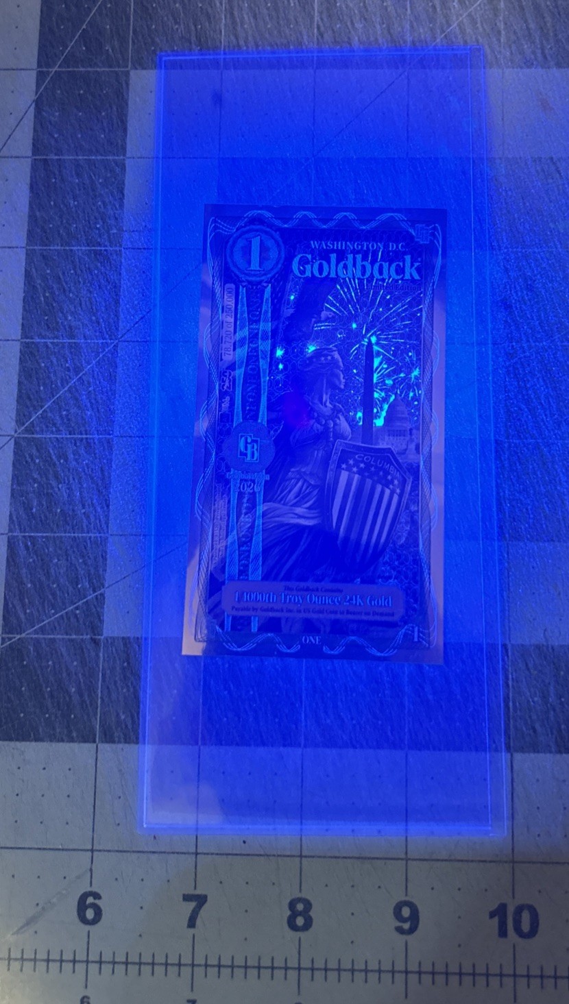 WASHINGTON D.C. GOLDBACK 1/1000th oz .999 FINE GOLD LIMITED SOLD OUT SHIPS NOW